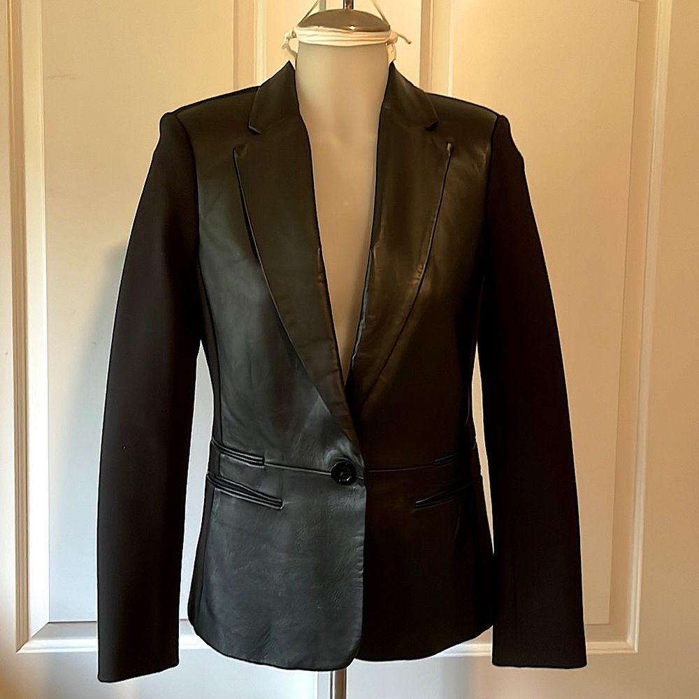 Michael Kors Leather and Knit Blazer NWOT